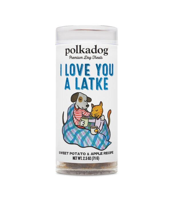 Polka Dog Holiday Mini Tube I Love You A Latke