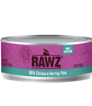 RAWZ Canned Cat 96% Chicken & Herring Pate 5.5oz