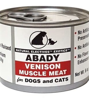 Abady Canned Cat & Dog Natural Electives Exotics Venison 6oz