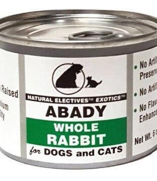 Abady Canned Cat & Dog Natural Electives Exotics Whole Rabbit 6 oz