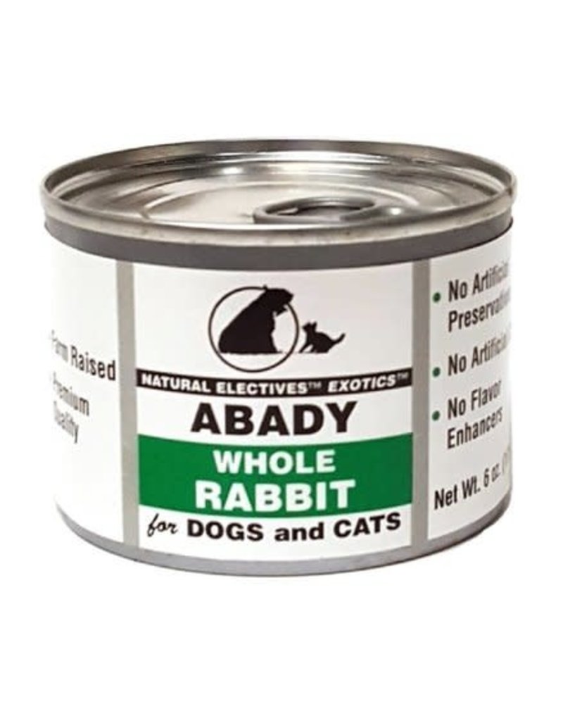 Abady Canned Cat & Dog Natural Electives Exotics Whole Rabbit 6 oz