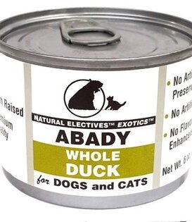 Abady Canned Cat & Dog Natural Electives Exotics Whole Duck 6 oz