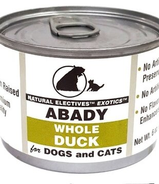 Abady Canned Cat & Dog Natural Electives Exotics Whole Duck 6 oz