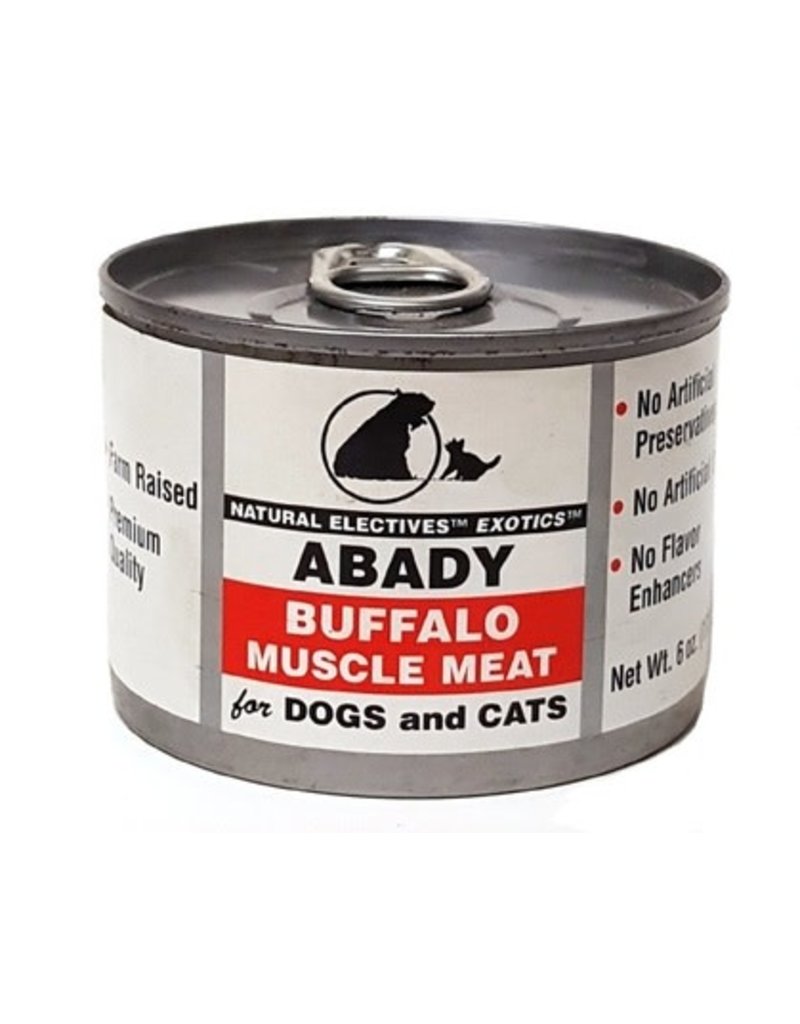 Abady Canned Cat & Dog Natural Electives Exotics Buffalo Muscle Meat 6 oz
