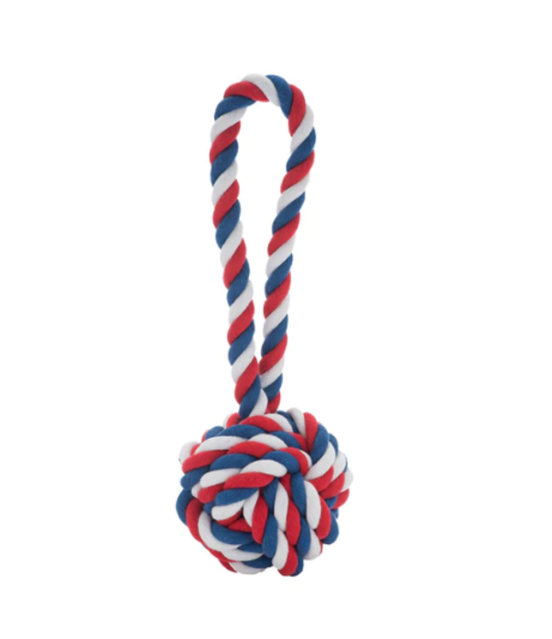Jax & Bones Jax & Bones Red, White, Blue Celtic Knot Rope Toy 3"