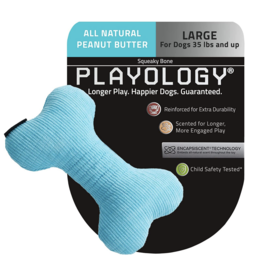 Playology Playology  Scented Plush Squeaky Bone Medium Peanut Butter