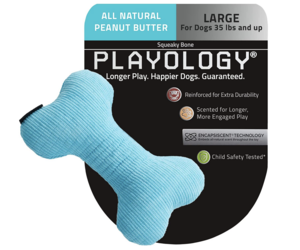 Playology Dental Chew Ball Dog Toy Peanut Butter Medium