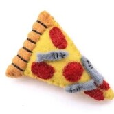 The Foggy Dog  Wool Pizza Cat Toy