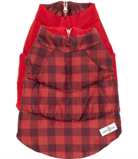 Lucy & Co. Reversible Puffer Vest Holly Jolly