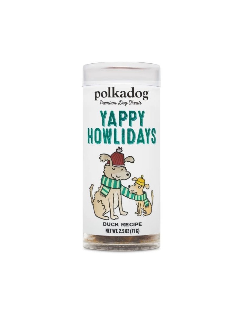 Polka Dog Holiday Mini Tube Yappy Howlidays Lucky Duck Bits 2 oz