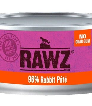 RAWZ Canned Cat 96% Rabbit Pate 5.5 oz
