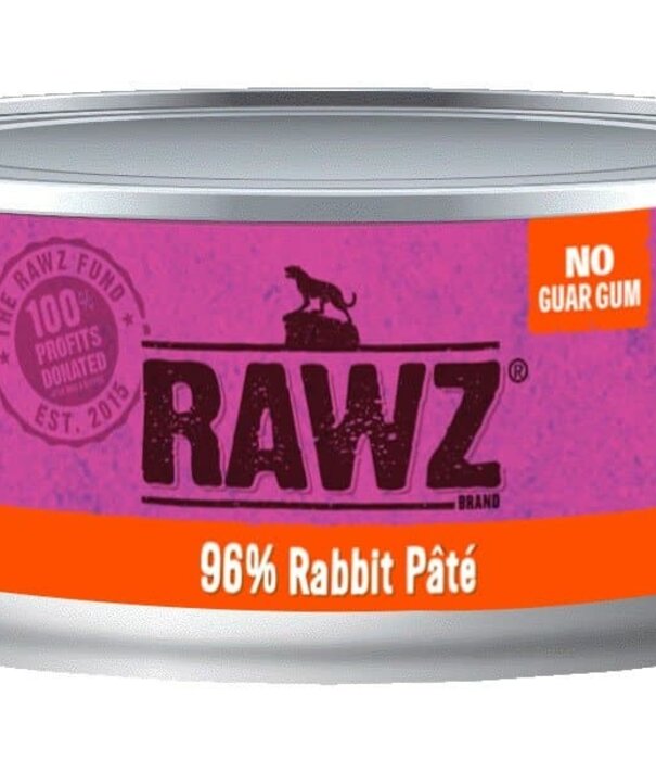 Rawz Cat Canned 96% Rabbit Pate 5.5oz