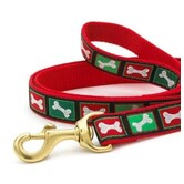 Up Country Holiday Collar Christmas Bones Dog lead 4ft