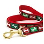 Up Country Holiday Collar Christmas Bones Dog lead 4ft