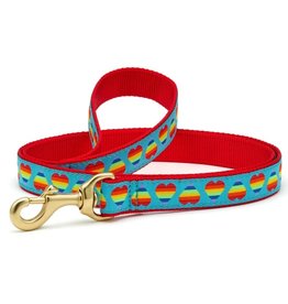 Up Country Rainbow Hearts Dog Lead Wide 4 ft