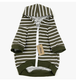 Milltown Brand Milltown Brand Zip Up Hoodie Olive Stripe