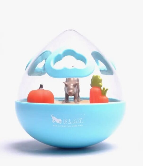 P.L.A.Y. Wobble Ball 2.0  Dog Toy Blue
