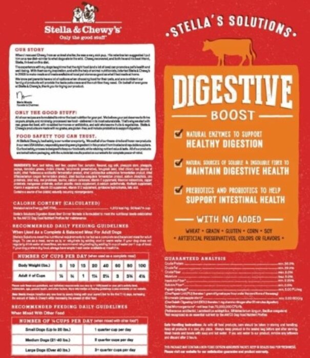 Stella & Chewy's Dog Solutions Digestive Boost Beef 13 Oz