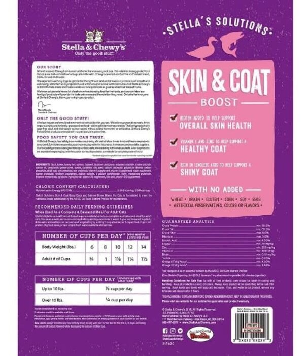 Stella & Chewy's Cat Solutions Skin & Coat Boost Freeze-Dried Duck 7.5 OZ