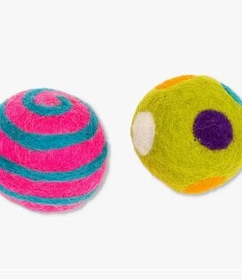 Dharma Dog Karma Cat "1.5 Wool Pet Ball 2 Pk