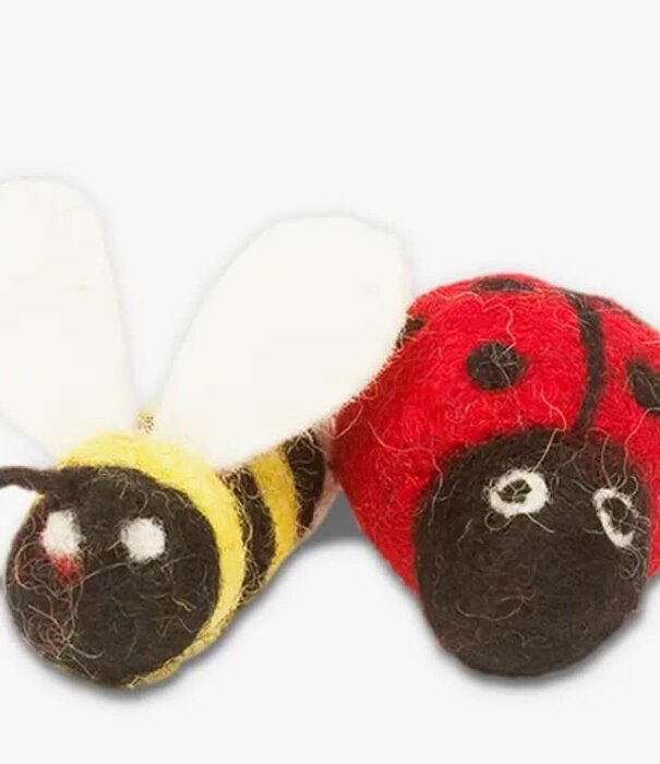 Dharma Dog Karma Cat Dharma Dog Karma Cat Wool Toy 2 pk Lady Bug & Bee