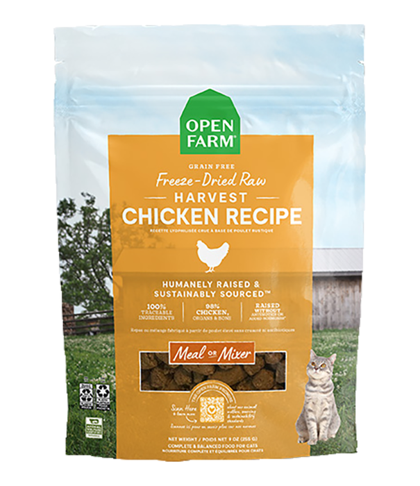 Open Farm Cat Freeze Dried Raw Morsels Harvest Chicken 3.5 Oz