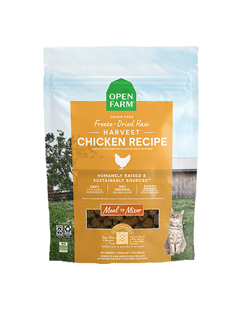 Open Farm Cat Freeze Dried Raw Morsels Harvest Chicken 3.5 Oz