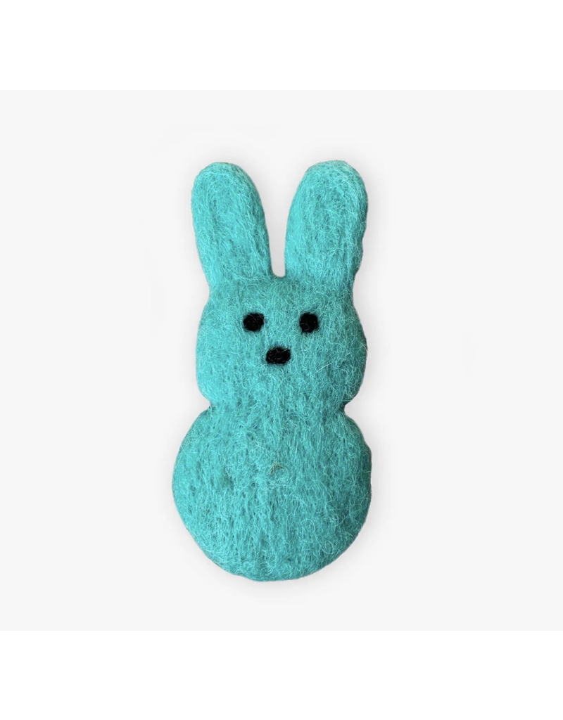 The Foggy Dog Wool Sugar Bunny Toy Aqua