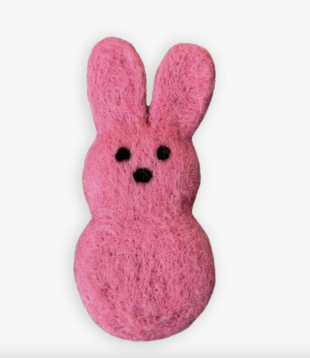 The Foggy Dog Wool Sugar Bunny Toy Pink