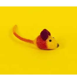 WARE OF THE DOG Ware of the Dog Wool Mouse Cat Toy Yellow/Red