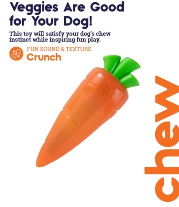 Outward Hound Crunch Veggies Dog Chew Toy Carrot