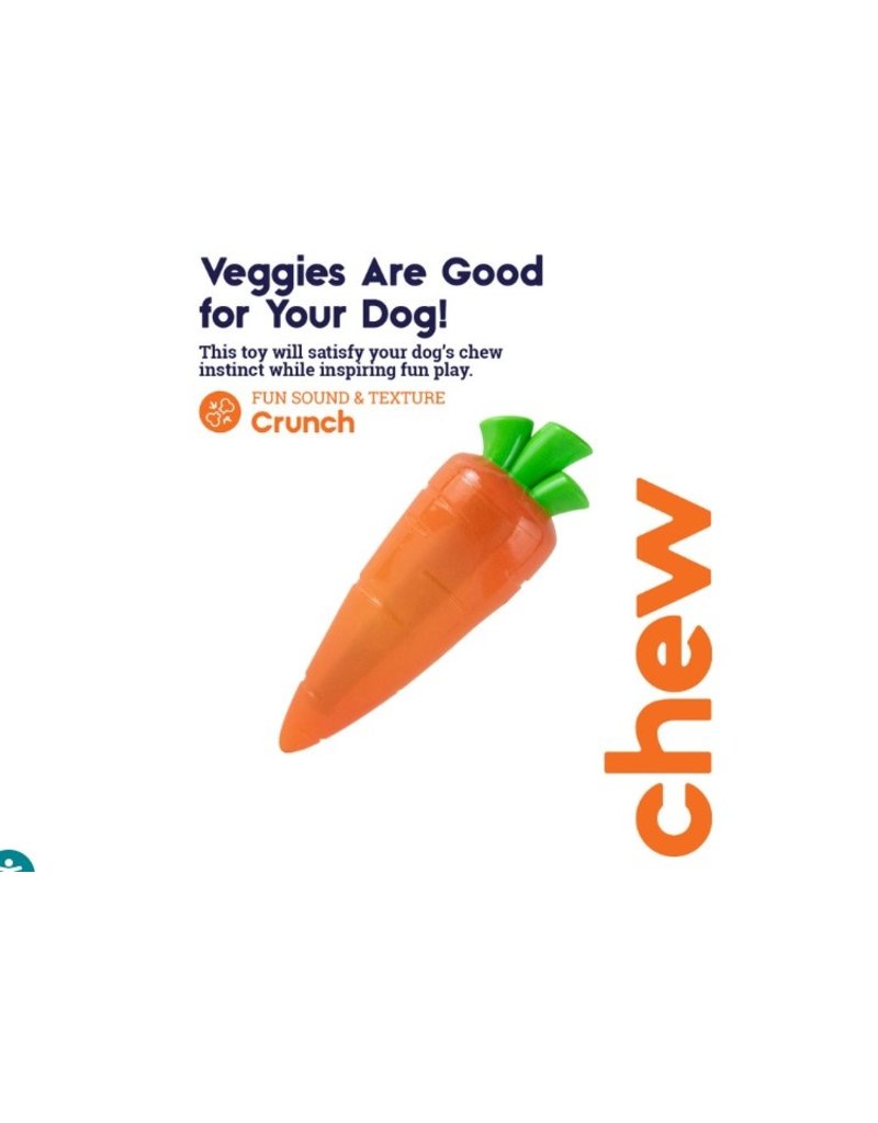 Outward Hound Crunch Veggies Dog Chew Toy Carrot