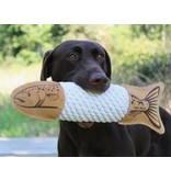 Tall Tails Tall Tails Natural Leather Trout Rope Tug Dog Toy 15"