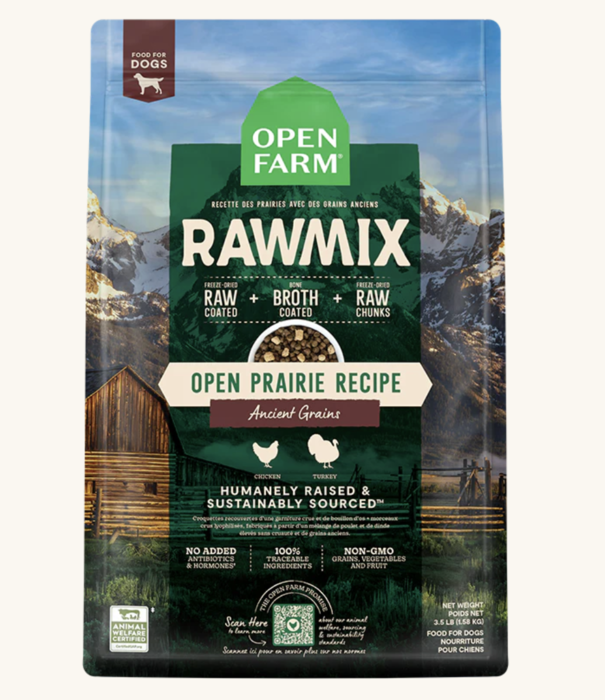 Open Farm Dry Dog RawMix Ancient Grains Open Prairie 3.5 Lb
