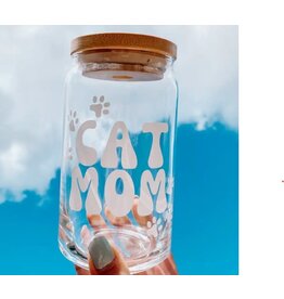 Penny Prints Creations Penny Prints Creations Glass Cup Cat Mom