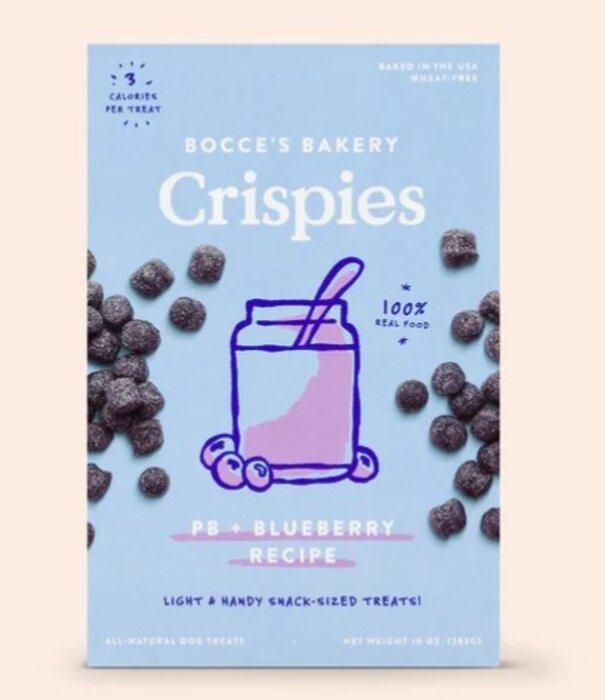 Bocce's Bakery Bocce's Bakery Peanut Butter & Blueberry Crispies Treat 10 oz