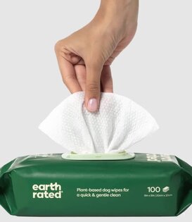 Earth Rated Dog Grooming Wipes Unscented 100 CT