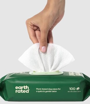Earth Rated Dog Grooming Wipes Unscented 100 CT