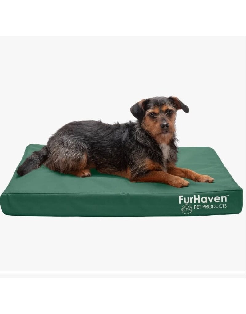 FurHaven Pet FurHaven Pet Oxford Indoor/Outdoor Cooling Gel Top Deluxe Pet Bed Forest Medium