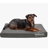 FurHaven Pet FurHaven Pet Oxford Indoor/Outdoor Cooling Gel Top Deluxe Pet Bed Stone Grey Medium
