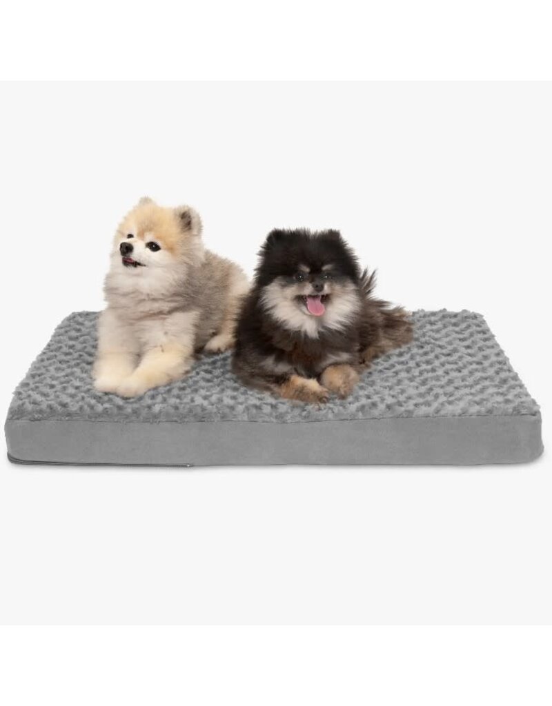 FurHaven Pet FurHaven Ultra Plush Cooling Gel Top Deluxe Mattress Pet Bed Grey Medium