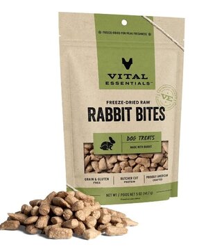 Vital Essentials Freeze Dried Dog Treat Rabbit Bites 2 Oz