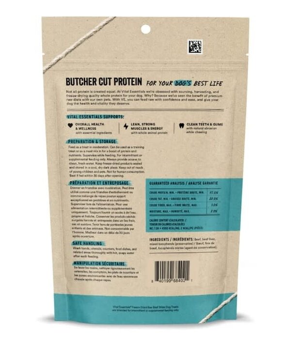 Vital Essentials Freeze Dried Beef Bites  2.5 oz