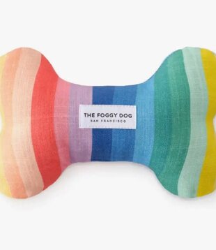 The Foggy Dog Dog Bone Squeaky Toy Over the Rainbow
