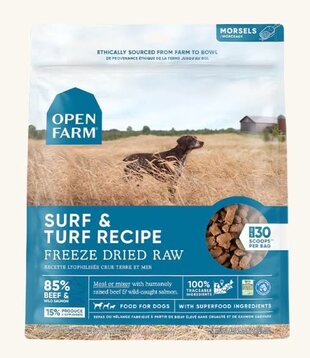 Open Farm  Freeze Dried Raw Dog Food Surf & Turf 13.5 Oz