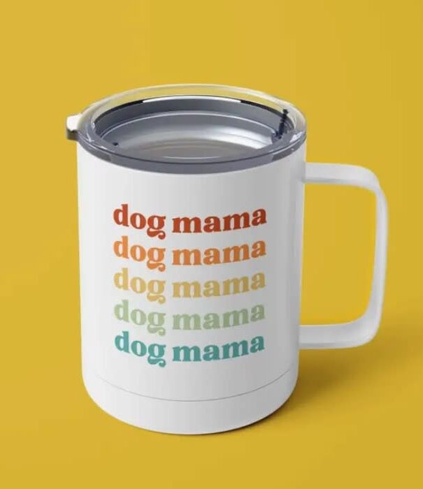 The Dapper Paw The Dapper Paw Retro Dog Mama Steel Tumbler 12 oz
