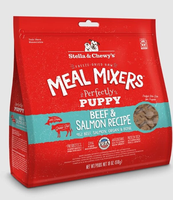 Stella & Chewy's Puppy Freeze-Dried Meal Mixer Salmon & Beef 18 oz