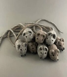 Pawsome Pets Toys Felted Cat Mouse Toy Light Grey