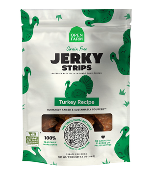 Open Farm Dog Grain Free Jerky Strips Turkey 5.6 Oz