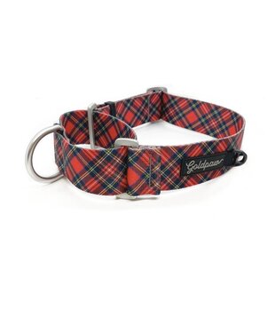 Gold Paw Series Martingale Collar Red Plaid Large 1.5